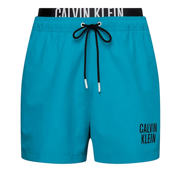 Calvin Klein Swimshort Medium Double WB Herren Badehose Clear Turquoise